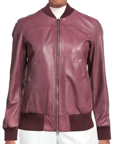womens-bomber-magenta-faux-leather-jacket