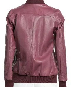 womens-bomber-magenta-faux-leather-jacket