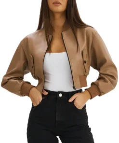 womens-brown-faux-leather-crop-bomber-jacket
