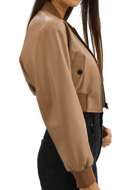 womens-brown-faux-leather-crop-bomber-jacket