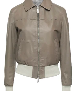womens-classic-grey-faux-leather-bomber-jacket