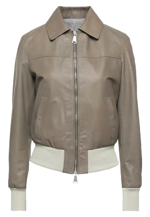 womens-classic-grey-faux-leather-bomber-jacket