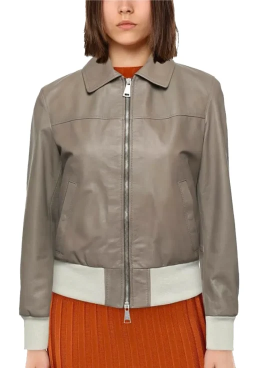 womens-classic-grey-faux-leather-bomber-jacket