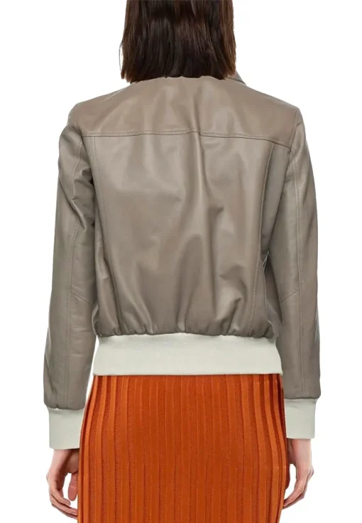womens-classic-grey-faux-leather-bomber-jacket