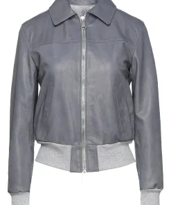 womens-classic-light-grey-faux-leather-bomber-jacket