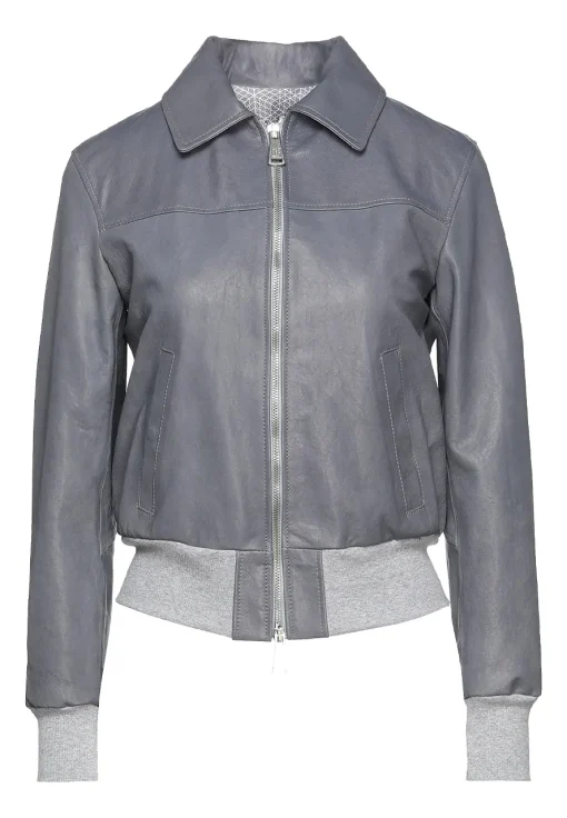 womens-classic-light-grey-faux-leather-bomber-jacket