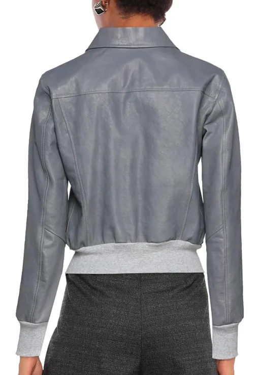womens-classic-light-grey-faux-leather-bomber-jacket
