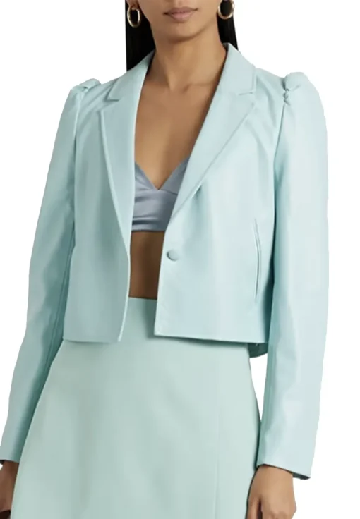 womens-cropped-sky-blue-faux-leather-blazer