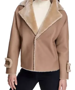 Alternative view of Women’s Dyed Brown Faux Leather Shearling Jacket