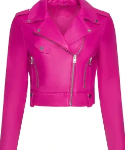 womens-fuchsia-faux-leather-crop-biker-jacket