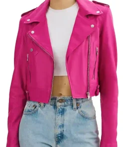 womens-fuchsia-faux-leather-crop-biker-jacket