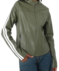womens-green-faux-leather-biker-jacket-with-ivory-stripe