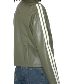 womens-green-faux-leather-biker-jacket-with-ivory-stripe