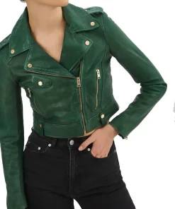 womens-green-faux-leather-crop-biker-jacket