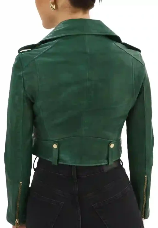 womens-green-faux-leather-crop-biker-jacket