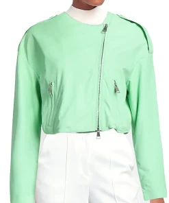 womens-light-green-faux-leather-biker-jacket