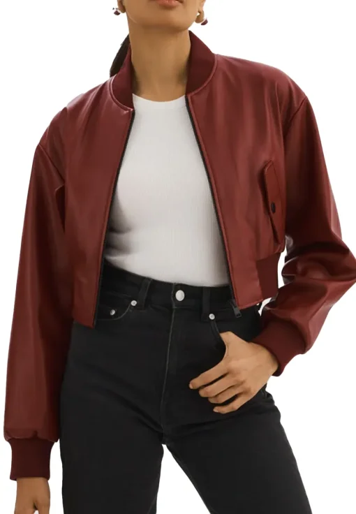 womens-maroon-faux-leather-crop-bomber-jacket