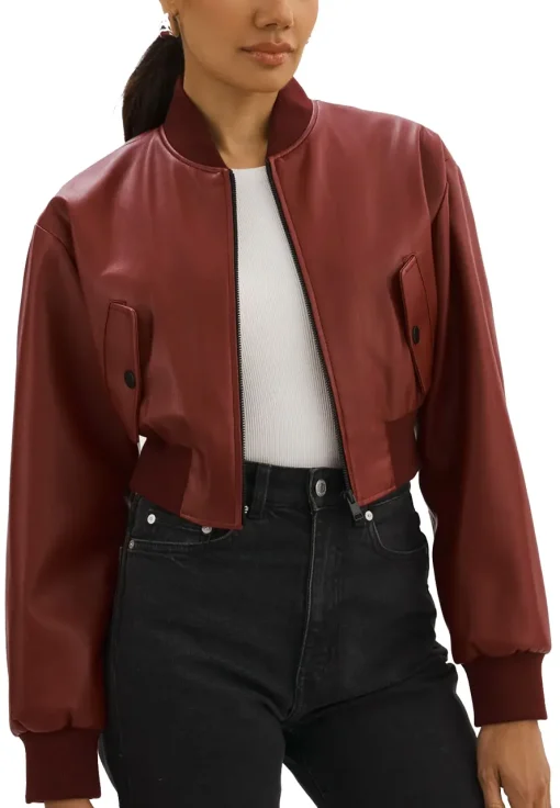 womens-maroon-faux-leather-crop-bomber-jacket
