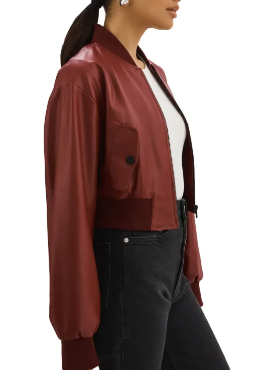 womens-maroon-faux-leather-crop-bomber-jacket