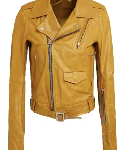 womens-mustard-faux-leather-biker-jacket