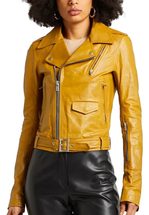 womens-mustard-faux-leather-biker-jacket