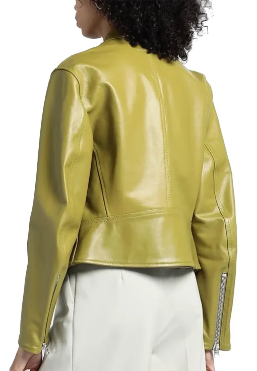 womens-olive-green-faux-leather-biker-jacket