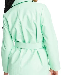 womens-petite-tie-waist-mint-green-faux-leather-jacket