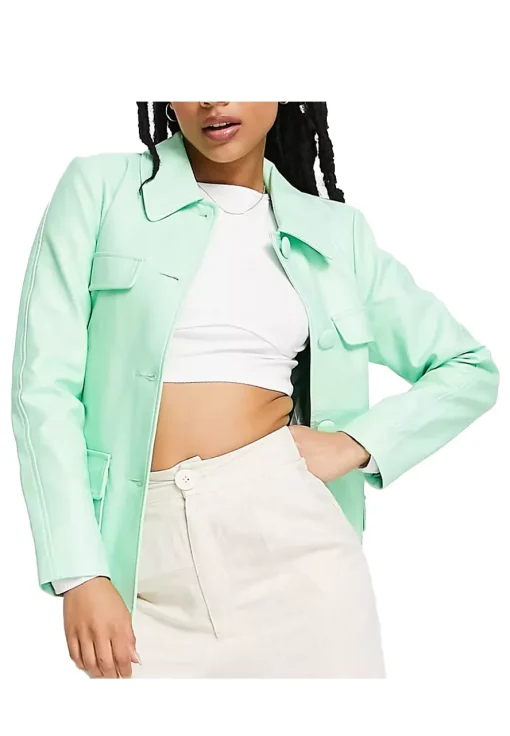 womens-petite-tie-waist-mint-green-faux-leather-jacket