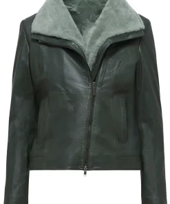 womens-shearling-green-faux-leather-jacket