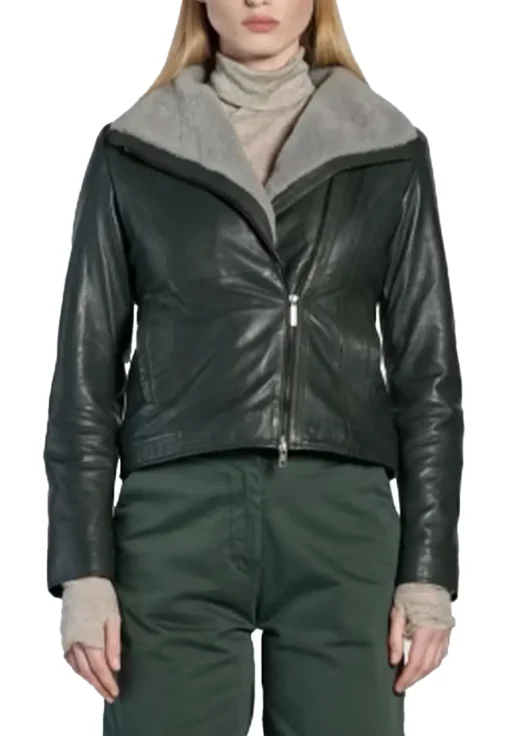 womens-shearling-green-faux-leather-jacket