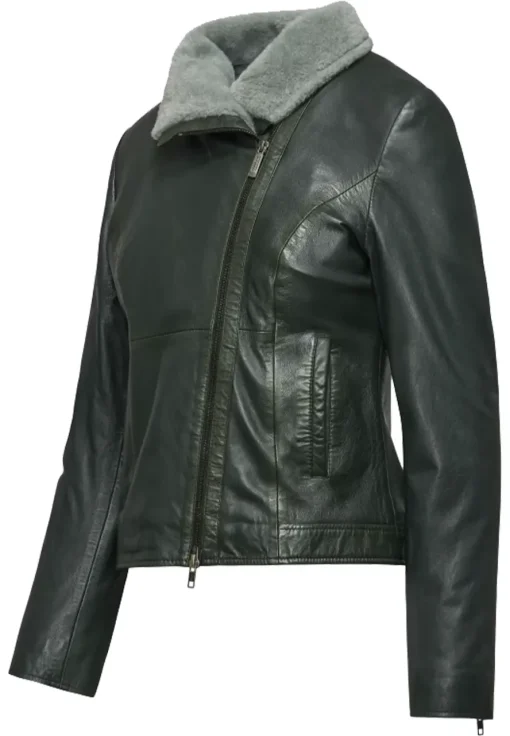 womens-shearling-green-faux-leather-jacket
