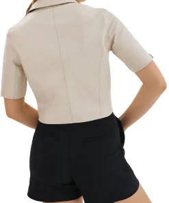 womens-short-sleeve-bone-faux-leather-jacket