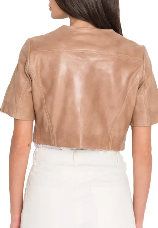 womens-short-sleeve-camel-faux-leather-biker-jacket