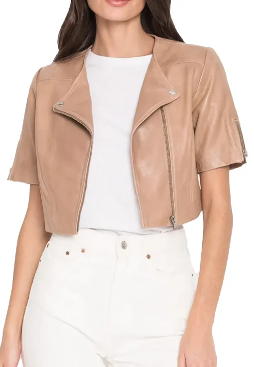 womens-short-sleeve-camel-faux-leather-biker-jacket