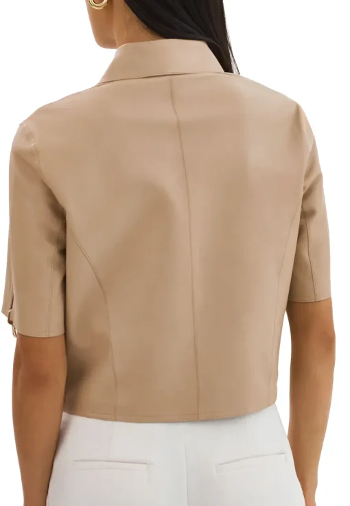 womens-short-sleeve-camel-faux-leather-jacket
