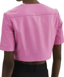 womens-short-sleeve-pink-faux-leather-biker-jacket