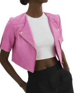 womens-short-sleeve-pink-faux-leather-biker-jacket