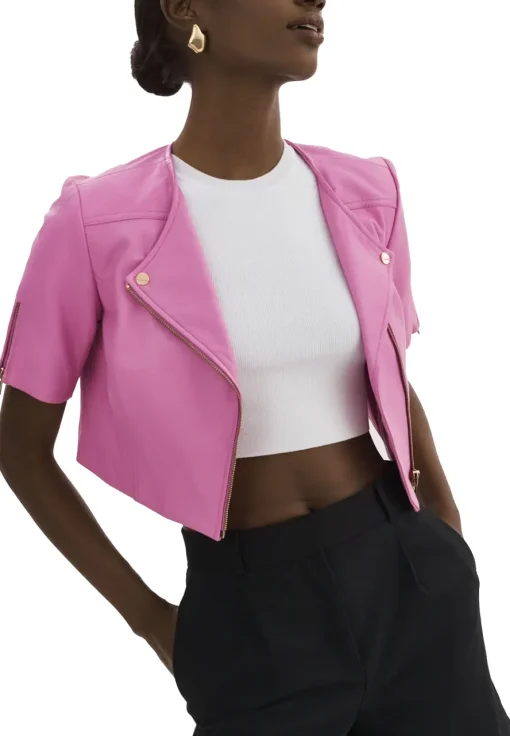womens-short-sleeve-pink-faux-leather-biker-jacket
