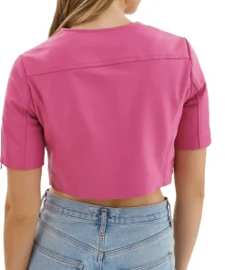 womens-short-sleeve-super-pink-faux-leather-biker-jacket