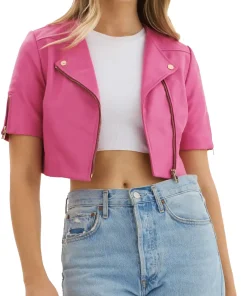 womens-short-sleeve-super-pink-faux-leather-biker-jacket