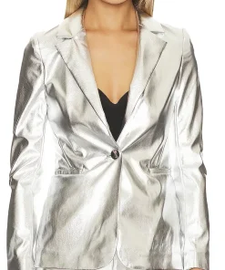 womens-silver-faux-leather-blazer
