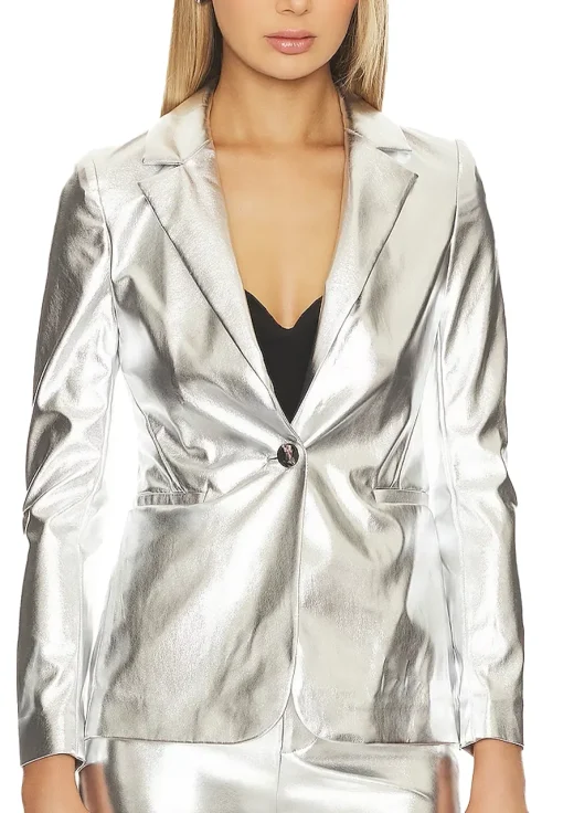 womens-silver-faux-leather-blazer