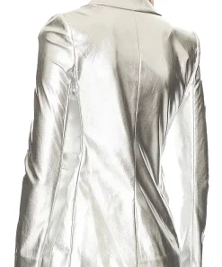 womens-silver-faux-leather-blazer