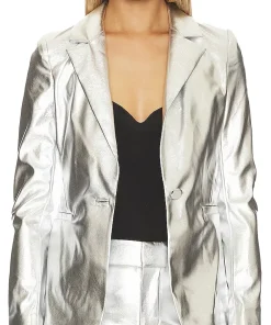 womens-silver-faux-leather-blazer