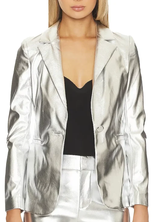 womens-silver-faux-leather-blazer