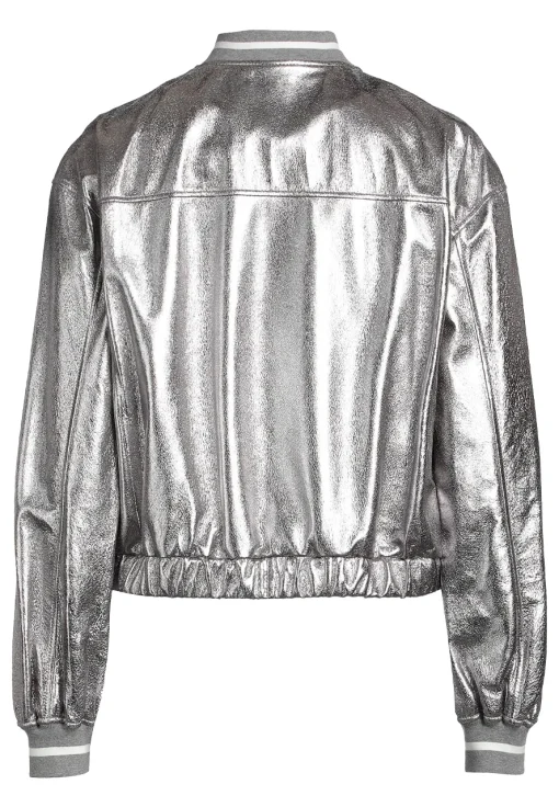 womens-silver-faux-leather-bomber-jacket