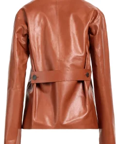 womens-tan-faux-leather-blazer