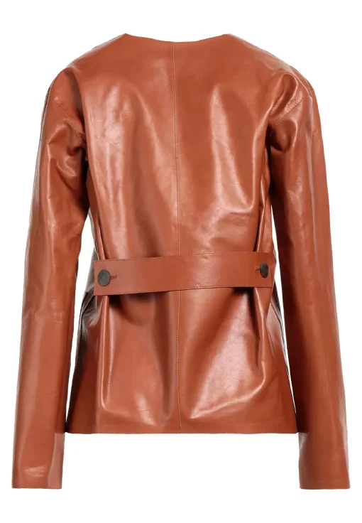 womens-tan-faux-leather-blazer