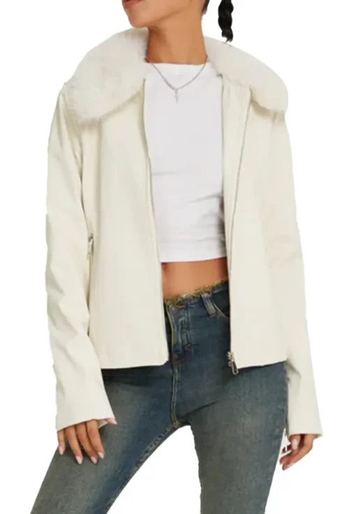 womens-white-faux-leather-fur-collar-jacket