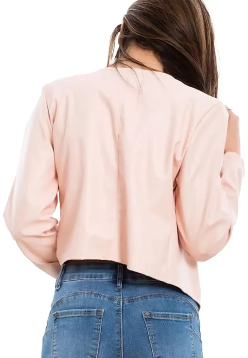 womens-bolero-light-pink-faux-leather-short-jacket